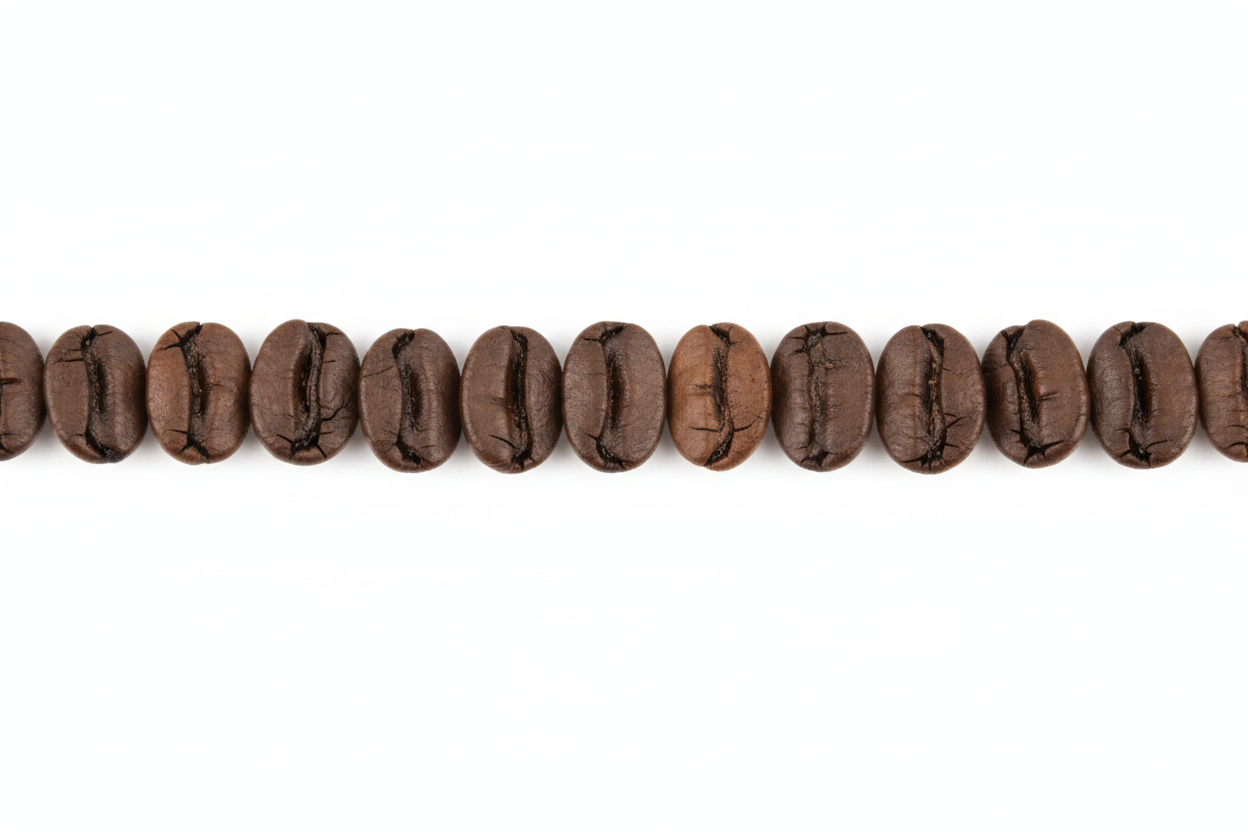 LIne of coffee beans